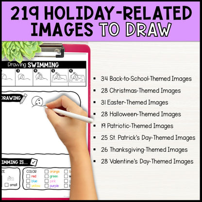 Directed Drawing Worksheets - Following Directions Holidays Theme