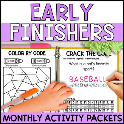 Early Finishers Monthly Activity Packets