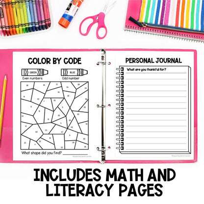 early finishers monthly activity packets math and literacy pages