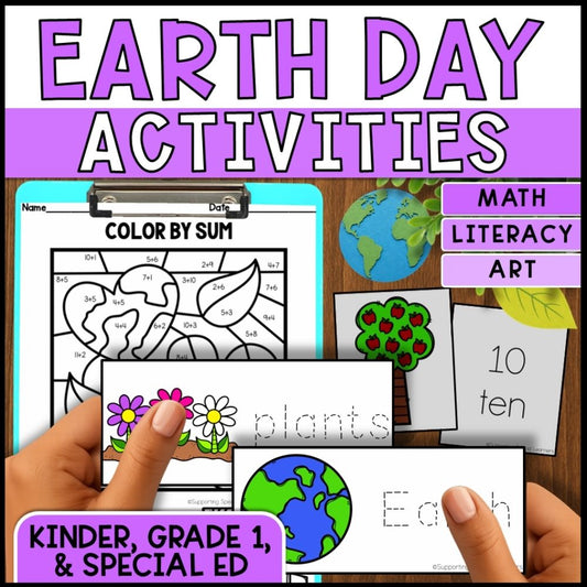 Earth Day Math, Literacy & Art Activities: Special Education