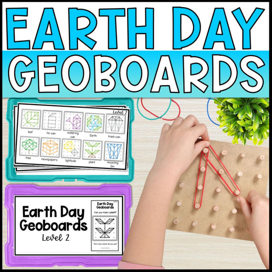 earth day geoboard task cards - special education cover