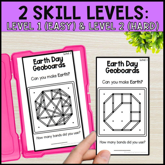 Earth Day Geoboard Task Cards - Special Education