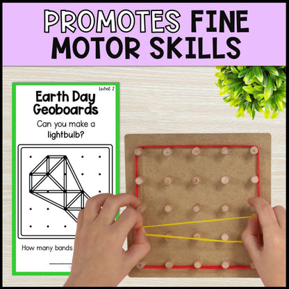 Earth Day Geoboard Task Cards - Special Education