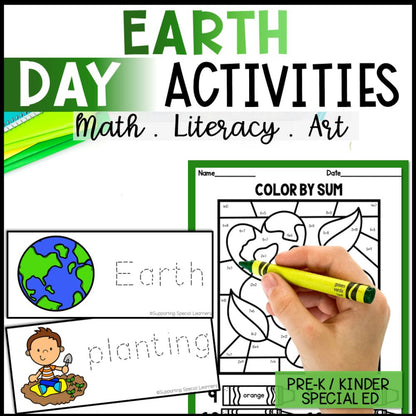 earth day math, literacy and art cover
