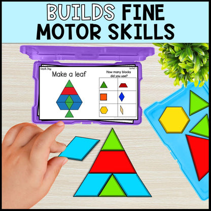 earth day pattern block mats and task cards - special education builds fine motor skills