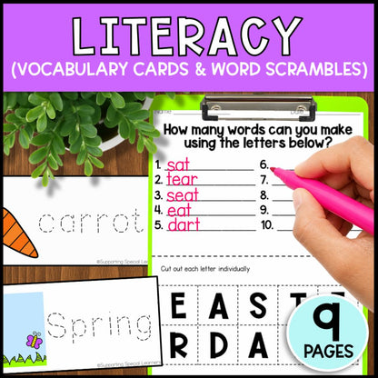 Easter Math, Literacy & Art Activities - Special Education