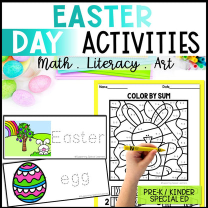 easter math, literacy and art cover