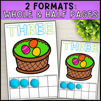 Easter Playdough Mats: Counting using Ten Frame - Math Centers