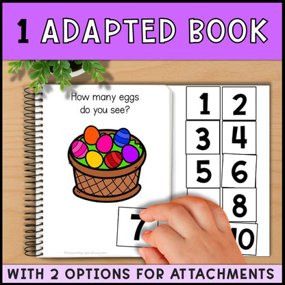 Easter Theme Counting 0 to 10: Adapted Book, Task Cards & File Folders