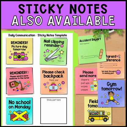 Editable Daily Communication Sheet with Positive Notes
