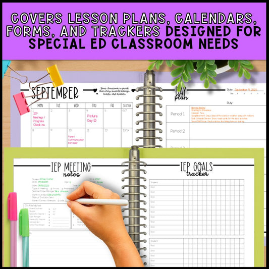 Editable Special Education Teacher Planner - Daily & Weekly