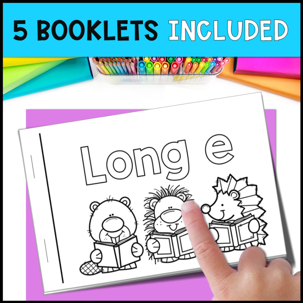 emergent readers long vowel readers 5 booklets