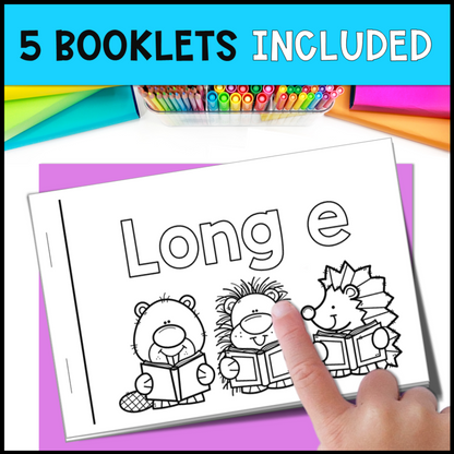 emergent readers long vowel readers 5 booklets