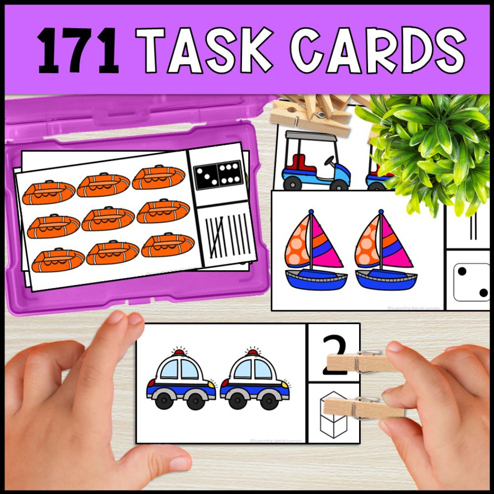 errorless learning academic bundle - file folders and 171 task cards