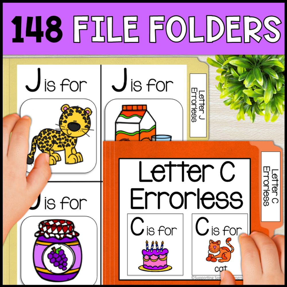 errorless learning academic bundle - task boxes and 148 file folders
