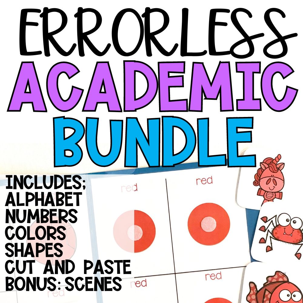 Errorless Learning Academic Bundle - File Folders and Task Boxes ...