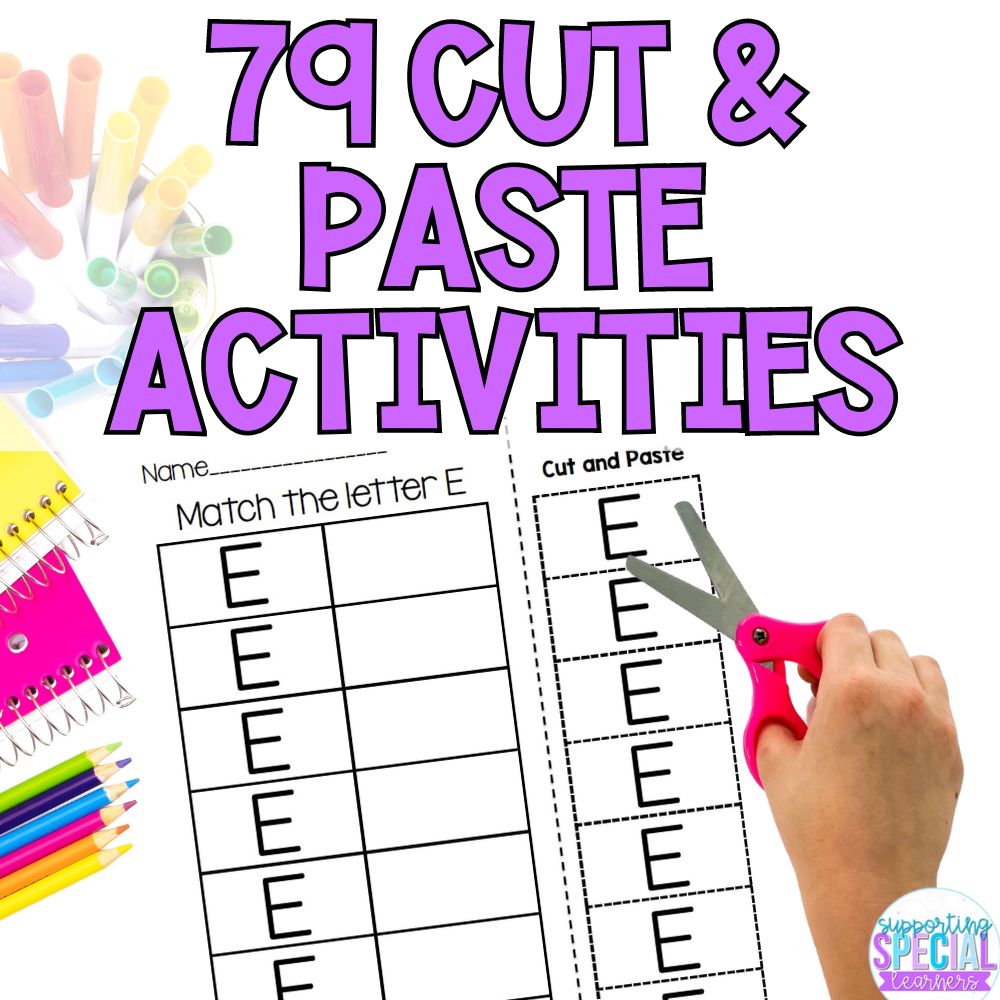 errorless learning academic bundle cut and paste activities
