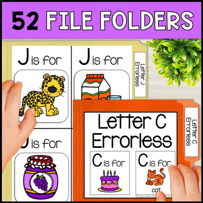 errorless learning alphabet - 52 file folders and task boxes