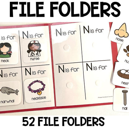 errorless learning alphabet 52 file folders