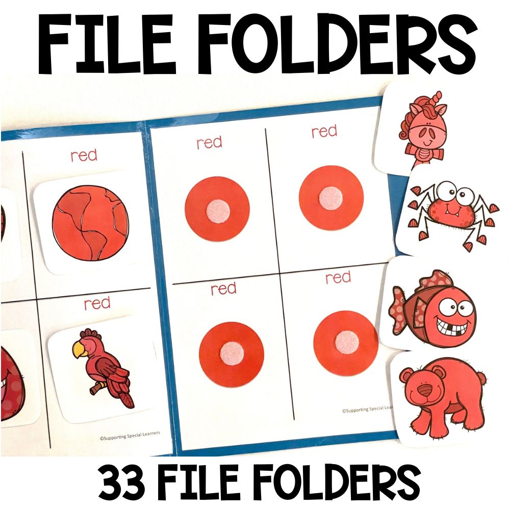 errorless learning colors 33 file folders