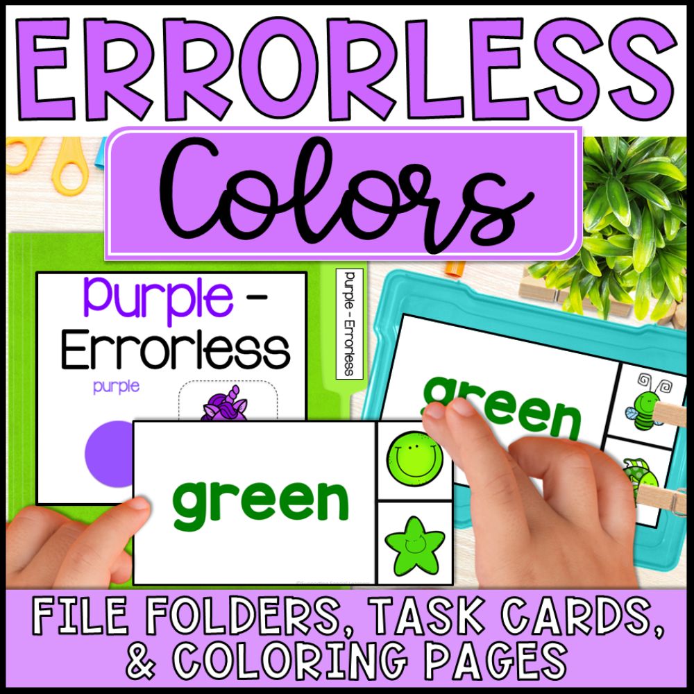 errorless learning colors file folders task boxes coloring pages cover