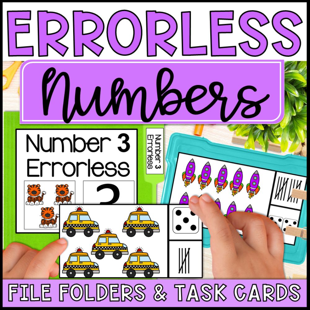 errorless learning numbers 1-10 file folders and task boxes cover