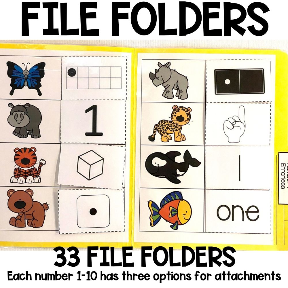 errorless learning numbers 33 file folders