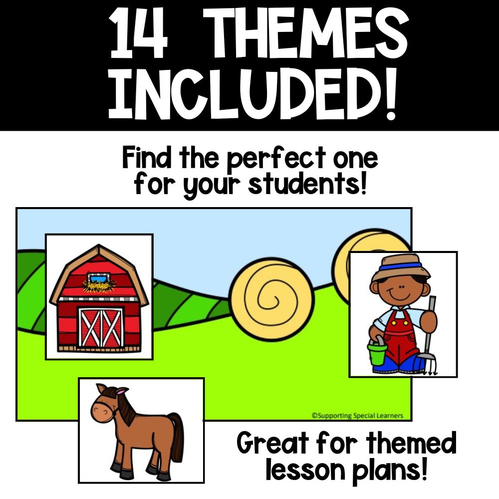 Errorless Learning Task Boxes: 14 Themes - Special Education