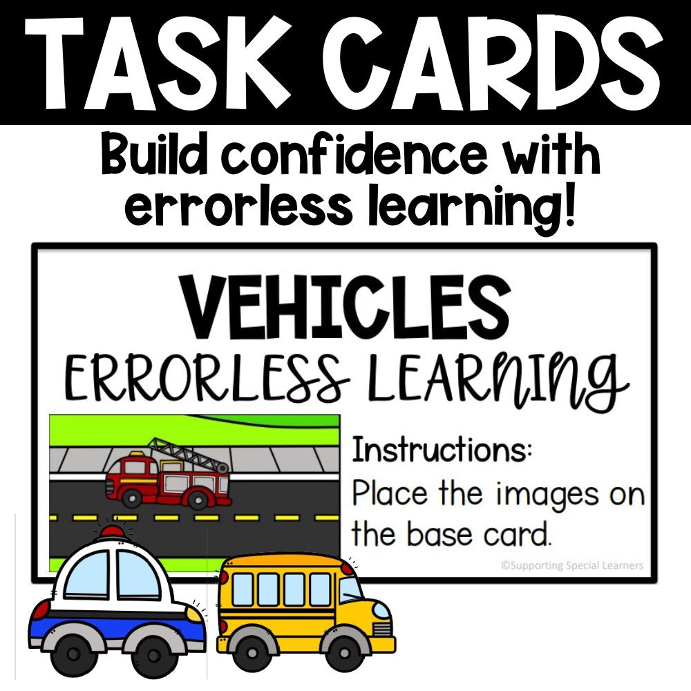 Errorless Learning Task Boxes: 14 Themes - Special Education ...
