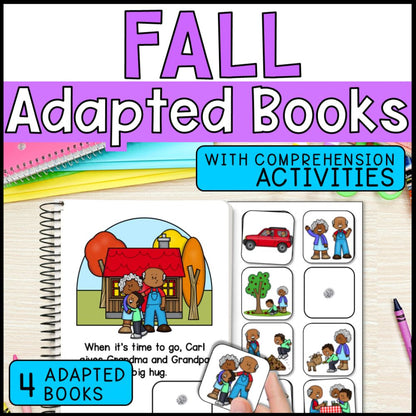 Fall Adapted Books with Comprehension Activities - Special Education
