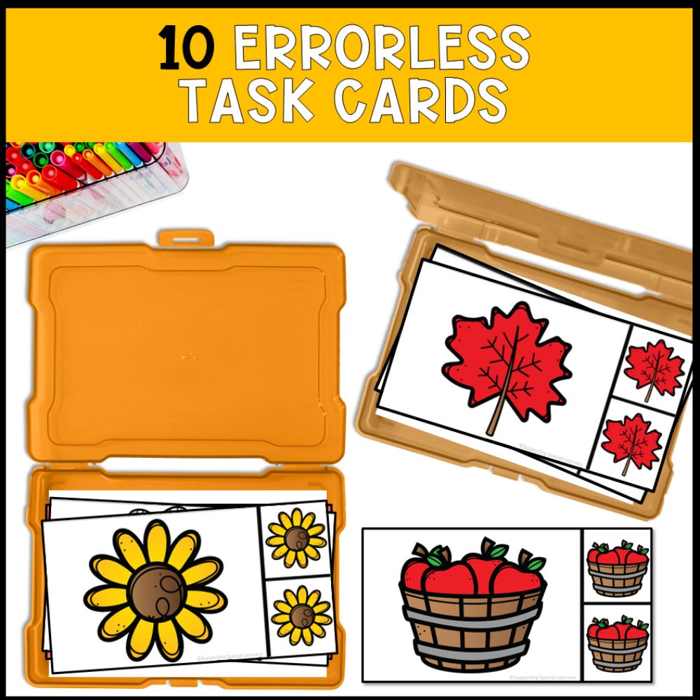 fall errorless learning 10 task cards