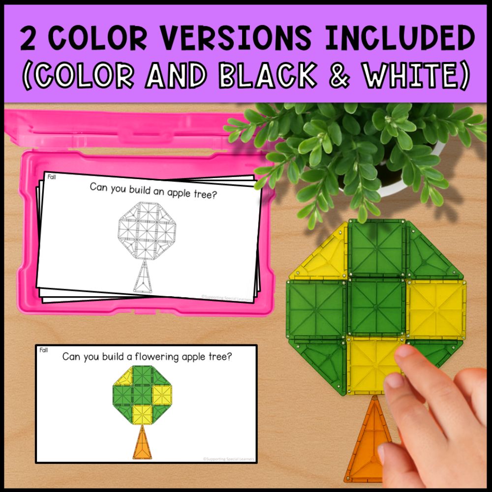 Fall Magnetic Tiles Task Boxes for Special Education
