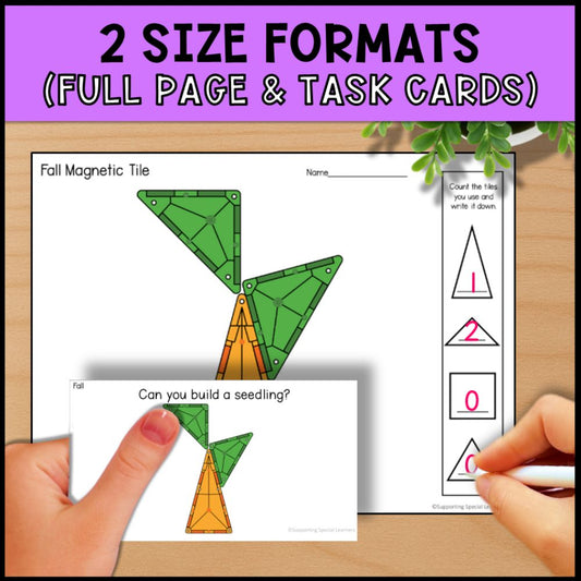 Fall Magnetic Tiles Task Boxes for Special Education