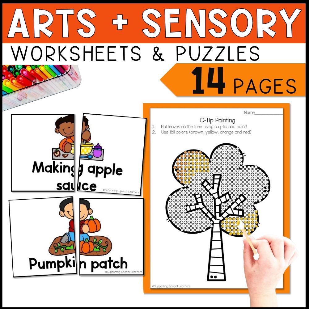 fall math and literacy centers arts and sensory worksheets and puzzles