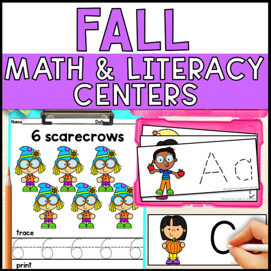 Fall Math and Literacy Centers - Kindergarten & Special Education