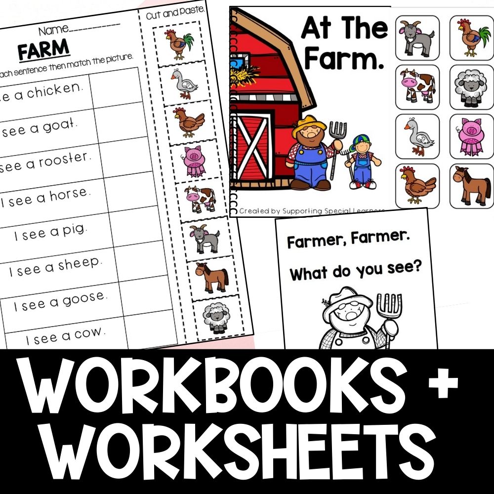 Farm Math Worksheets Farm Theme Math and Literacy Centers: Special Education & Kindergarten