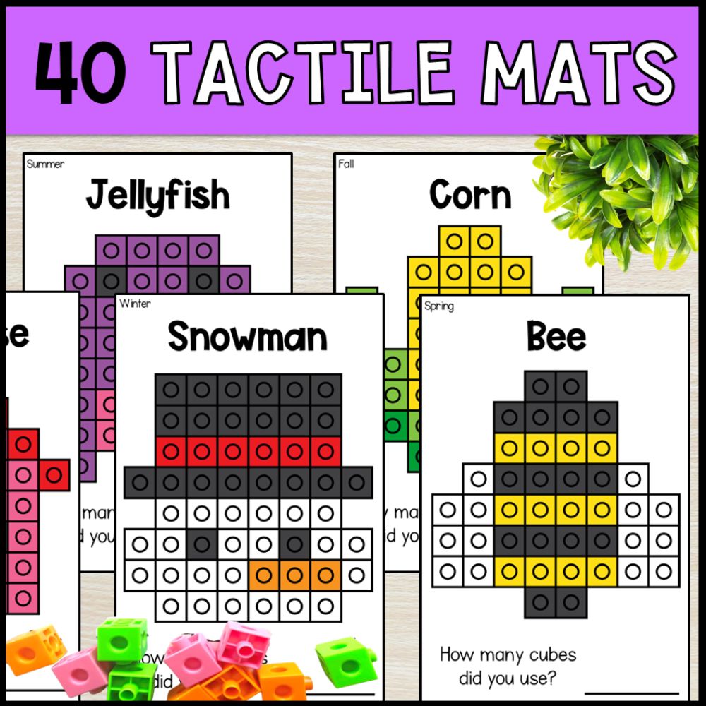 fine motor activities connecting cubes activities - 4 seasons 40 tactile mats