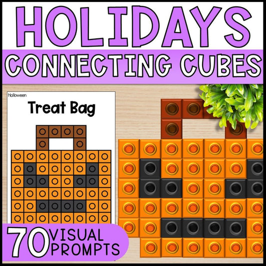 Fine Motor Activities Connecting Cubes Activities - Holidays Theme