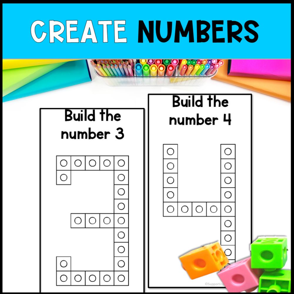 fine motor connecting cubes numbers