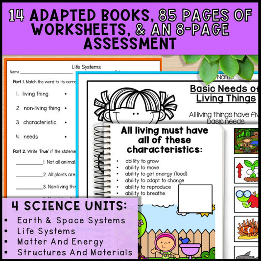 Grade 1 Adapted Science Units Bundle - Special Education