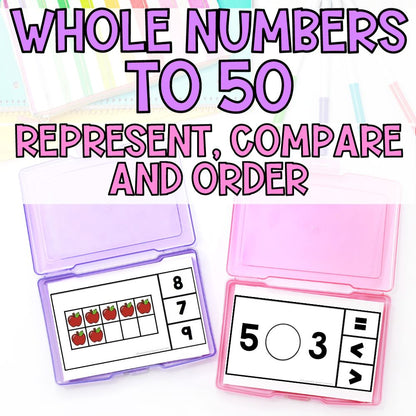 grade 1 number sense whole numbers to 50 represent, compare and order cover
