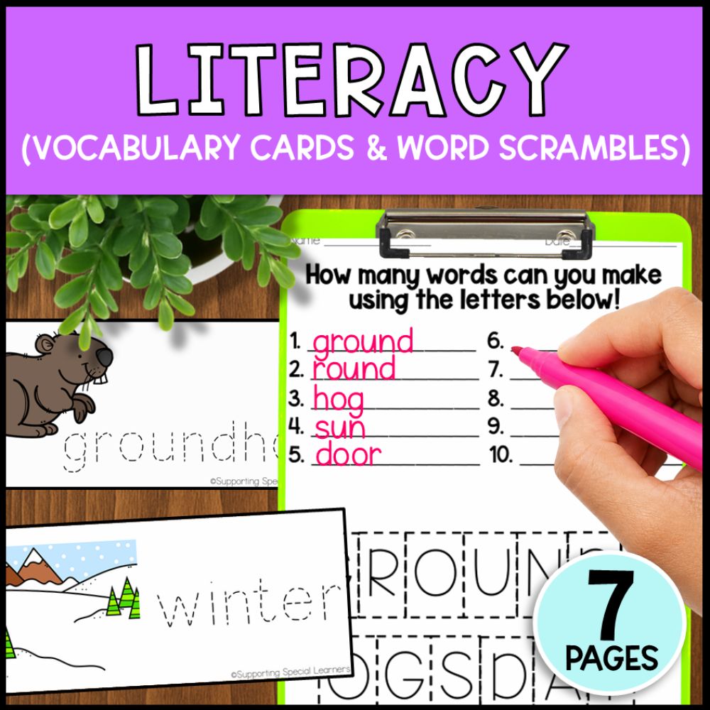 Groundhog Day Math, Literacy & Art Activities - Special Education