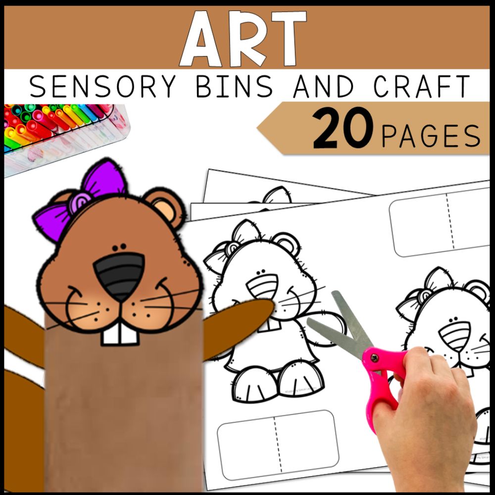 groundhog day math, literacy and art activities sensory bins and craft