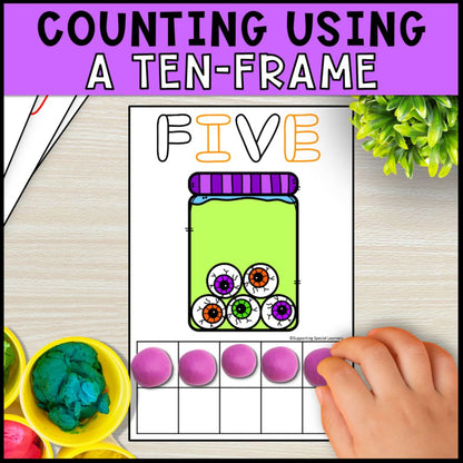 Halloween Playdough Mats - Kindergarten Math Centers and Creativity