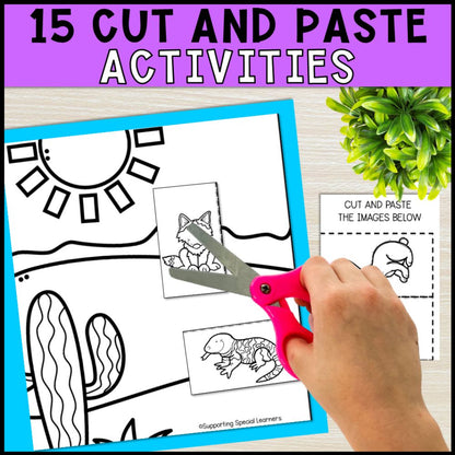 habitat theme errorless learning 15 cut and paste activities