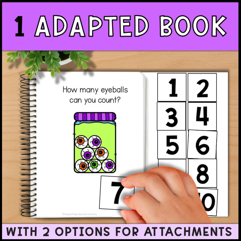 Halloween Counting 0 to 10: Adapted Book, Task Cards & File Folders