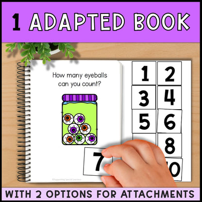 Halloween Counting 0 to 10: Adapted Book, Task Cards & File Folders