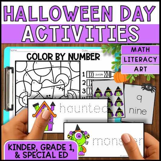 Halloween Math, Literacy & Art Activities: Special Education