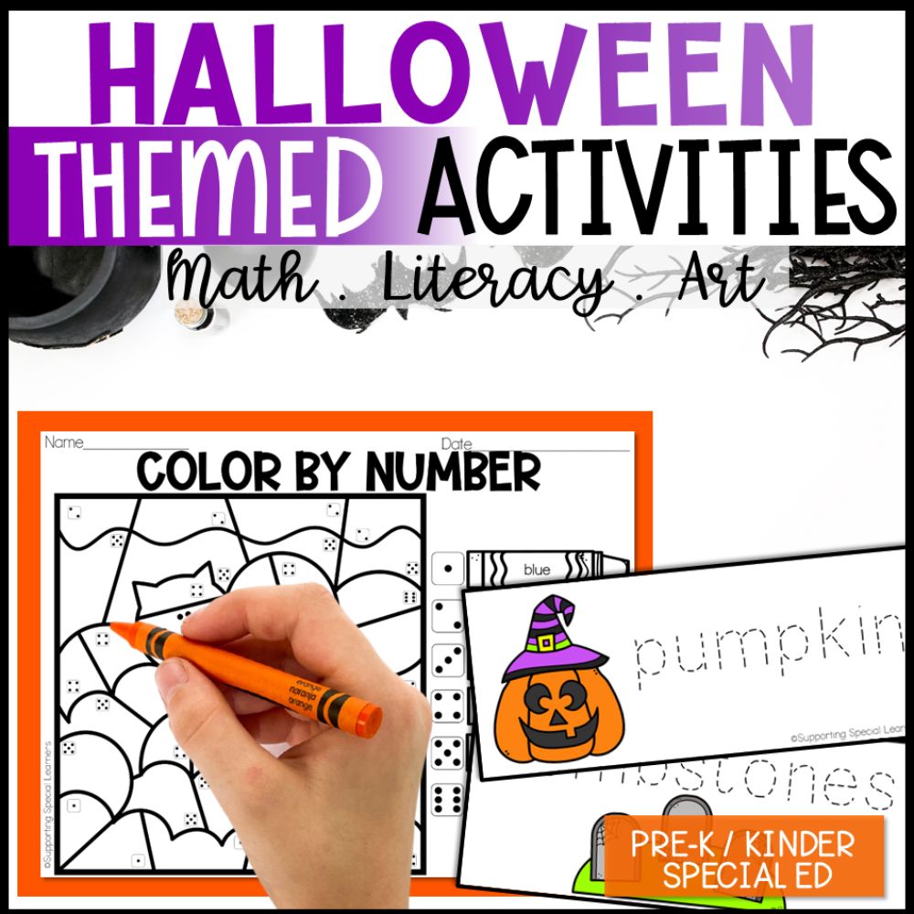 halloween math, literacy, and art cover