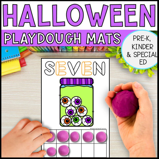 Halloween Playdough Mats - Kindergarten Math Centers and Creativity